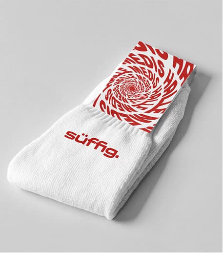 Bedruckte Socken mit Vereinslogo