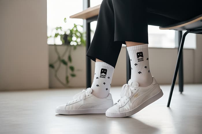 Individuell bedruckte Socken zum Sneaker