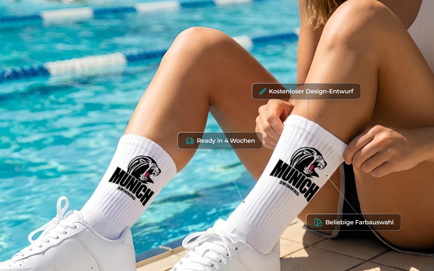 Individuell bedruckte Socken – kostenloser Design-Entwurf, Lieferung in 4 Wochen, beliebige Farbauswahl